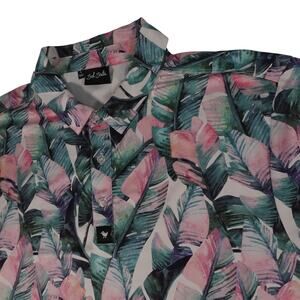 Bad Birdie Floral Performance Hawaiian Golf Polo Shirt Men's Large
